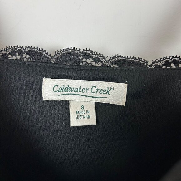 Y2K Coldwater Creek Black Floral Lace Cami Tank Top Fairy Grunge Size Small Wome - Picture 4 of 4